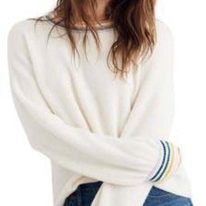 EUC Rainbow-Trim Gladwell Balloon-Sleeve Pullover Sweater